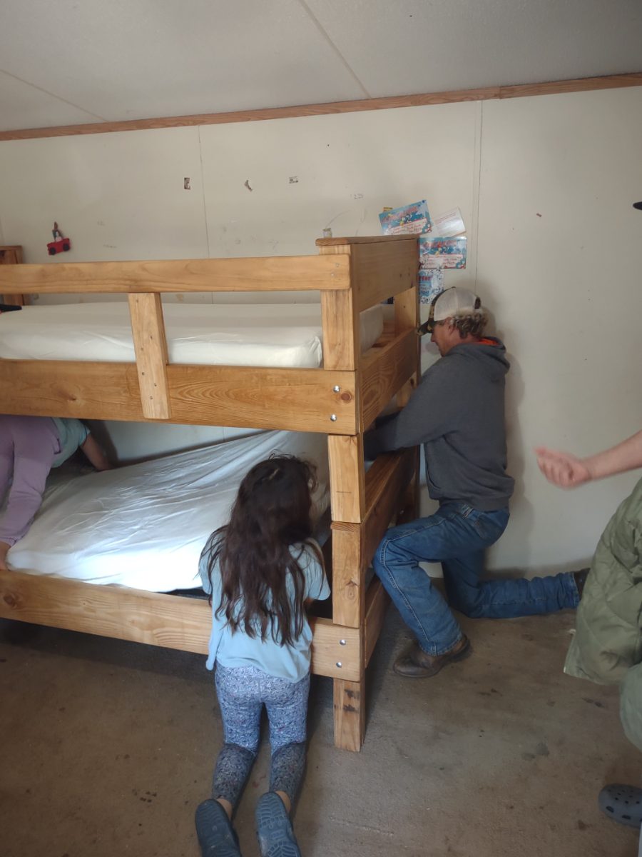 Setting up a bunk bed in a home